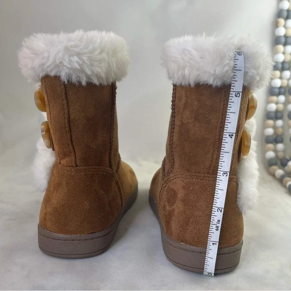 Jumping Bean Winter boots girl size 8 M NoraaChestnut White Lined Faux Fur